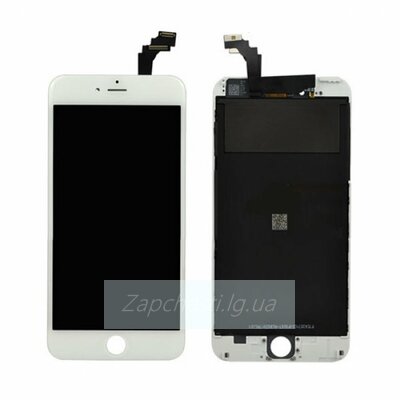 Дисплей для iPhone 6 Plus + тачскрин белый с рамкой AAA (copy lcd)