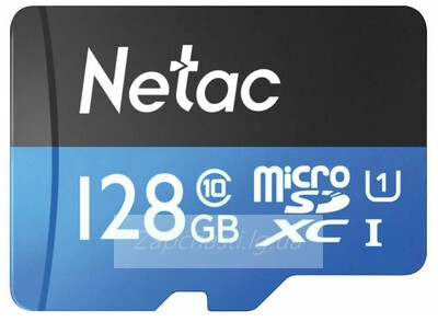Карта памяти MicroSD 128GB NeTac P500 Standard MicroSDXC U1/C10 up to 80MB/s без адаптера