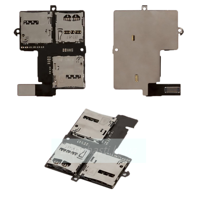 Коннектор SIM-карты для мобильного телефона HTC Desire 600 Dual sim, коннектор карты памяти, со шлейфом, на две SIM-карты