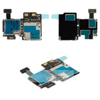 Коннектор SIM-карты для мобильного телефона Samsung I9500 Galaxy S4, оригинал, коннектор карты памяти, со шлейфом, #GH59-13076A