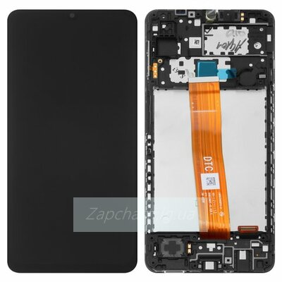 Дисплей для Samsung A125F Galaxy A12 в рамке + тачскрин (черный) HQ