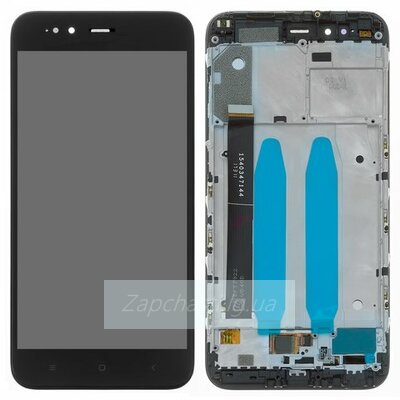 Дисплей для Xiaomi Mi A1/Mi 5X в рамке + тачскрин (черный) (orig LCD)