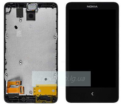 Дисплей для Nokia 980 Lumia + touchscreen, чёрный, с передней панелью