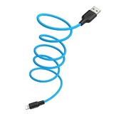 Кабель USB HOCO (X21) Plus для iPhone Lightning 8 pin (1м) (черно/синий)