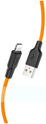 Кабель USB HOCO (X21) Plus для iPhone Lightning 8 pin (1м) (черно/оранжевый)