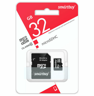 Карта памяти MicroSDHC 32GB Smartbuy UHS-I Class 10 c SD адаптер