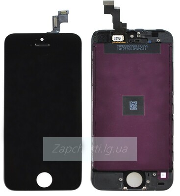 Дисплей для iPhone 5S + тачскрин черный с рамкой HQ(TM)