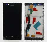 Дисплей для Nokia 720 Lumia, черный, с сенсорным экраном, с рамкой