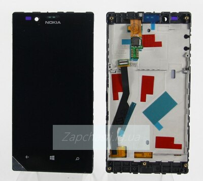 Дисплей для Nokia 720 Lumia, черный, с сенсорным экраном, с рамкой
