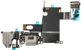 Шлейф для iPhone 6S + разъем зарядки + разъем гарнитуры + микрофон (серый)