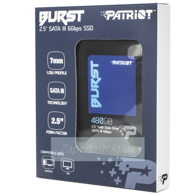 Накопитель SSD 480GB Patriot Burst 2.5" SATAIII 3D TLC (PBU480GS25SSDR)