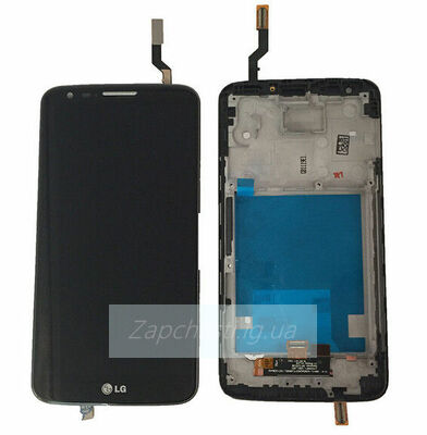 Дисплей для LG D800 G2/D801/D803 + touchscreen, чёрный, 34 pin, с передней панелью, оригинал (Китай)
