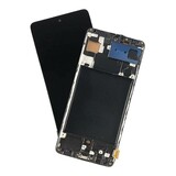 Дисплей для Samsung A715F Galaxy A71 в рамке + тачскрин (черный) (OLED полный размер)