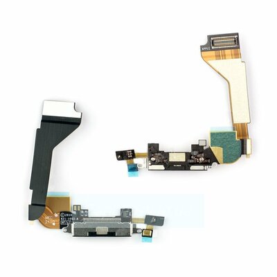 Шлейф для iPhone 4 с разъёмом зарядки и микрофоном, черный