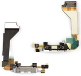 Шлейф для iPhone 4 + разъем зарядки (белый) ориг