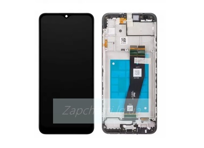 Дисплей для Samsung A025F Galaxy A02s в рамке + тачскрин (черный) (ORIG LCD)