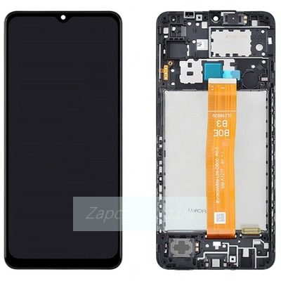 Дисплей для Samsung A127F Galaxy A12s в рамке + тачскрин (черный) (ORIG LCD)