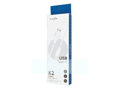 Кабель USB VIXION (K2c) Type-C (1м) (белый)