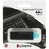 Накопитель USB Flash 64GB 3.2  Kingston DataTraveler Exodia (черный)