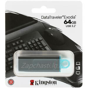 Накопитель USB Flash 64GB 3.2  Kingston DataTraveler Exodia (черный)