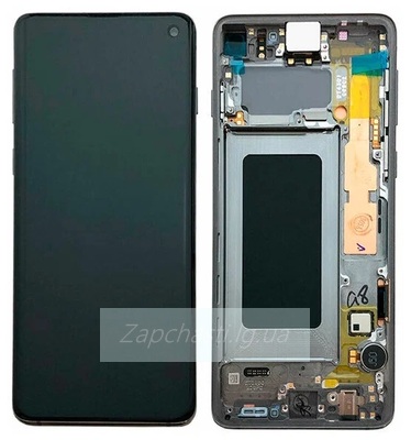 Дисплей для Samsung G770F Galaxy S10 Lite в рамке + тачскрин (черный) 100%
