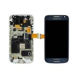 Дисплей для Samsung i9190/i9192/i9195 Galaxy S4 mini в рамке + тачскрин (синий) ОРИГ 100%