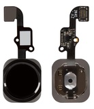 Шлейф для iPhone 6 / 6 Plus с кнопкой меню (Home) и чёрной пластиковой накладкой