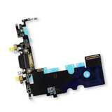 Шлейф для iPhone 8 + разъем зарядки + разъем гарнитуры (черный) ORIG