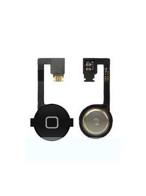 Шлейф для iPhone 4 кнопки меню (Home) + толкатель черный
