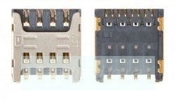 Коннектор SIM-карты для мобильных телефонов Fly IQ4410 Quad Phoenix, IQ444, IQ444Q, original, Sim1, #145500083