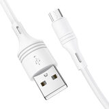 Кабель USB BOROFONE (BX43) CoolJoy microUSB (1м) (белый)