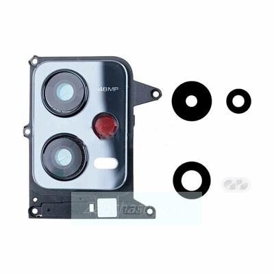 Стекло камеры для Xiaomi Redmi Note 12 5G (22111317I) в сборе с рамкой Черный