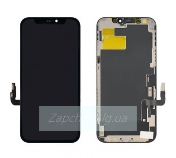 Дисплей для iPhone 12/12 Pro + тачскрин черный с рамкой (In-Cell JK)