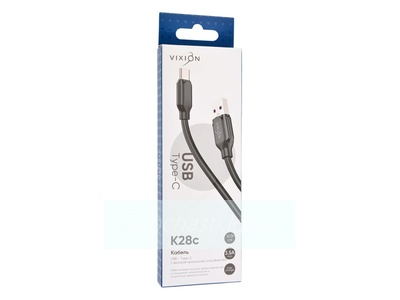 Кабель USB VIXION (K28c) 3,5A Type-C (1м) (черный)