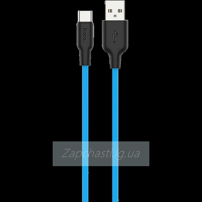 Кабель USB HOCO (X21) Plus Type-C (1м) (черно/синий)