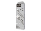 Кабель USB VIXION (K12) Type-C (1м) силиконовый (серый)