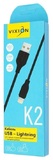 Кабель USB VIXION (K2) для iPhone Lightning 8 pin (1м) (черный)