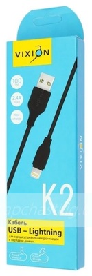 Кабель USB VIXION (K2) для iPhone Lightning 8 pin (1м) (черный)