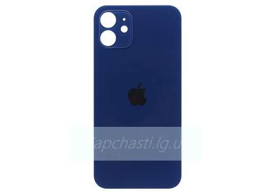 Задняя крышка для iPhone 12 Синий (широкий вырез под камеру)