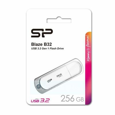 Накопитель USB 3.2 64Gb Silicon Power Blaze B32 (SP064GBUF3B32V1W) (белый)