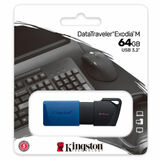 Накопитель USB Flash 64GB 3.2 Kingston DataTraveler Exodia M (черный/синий)