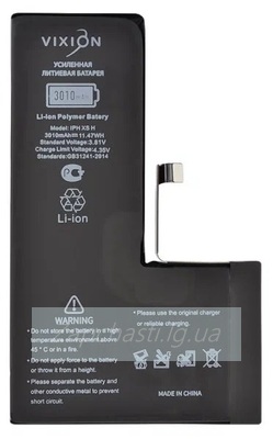 Аккумулятор для iPhone XS (Vixion) усиленная (3010 mAh) с монтажным скотчем