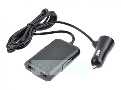 АЗУ VIXION U23 с удлинителем Fast Charger 3.0 (2-USB/2.4A;2-USB/3.1A) (черный)