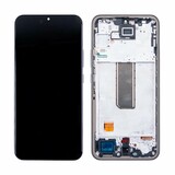 Дисплей для Samsung A34 5G Galaxy A346B в рамке + тачскрин (сербро) (OLED)
