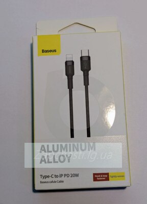 Кабель Type-C Baseus cafule для iPhone Lightning 8 pin 18W (1м) (черно-серый) (CATLKLF-G1)
