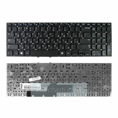 Клавиатура для ноутбука Samsung NP270E5E, NP300E5V, NP350V5C, NP355V5C, NP355V5X, NP550P5C, черная без рамки, гор. Enter